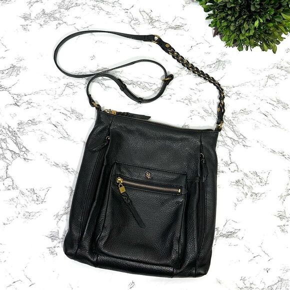 Elliott Lucca Gwen Leather Crossbody Bag Black - Picture 2 of 14